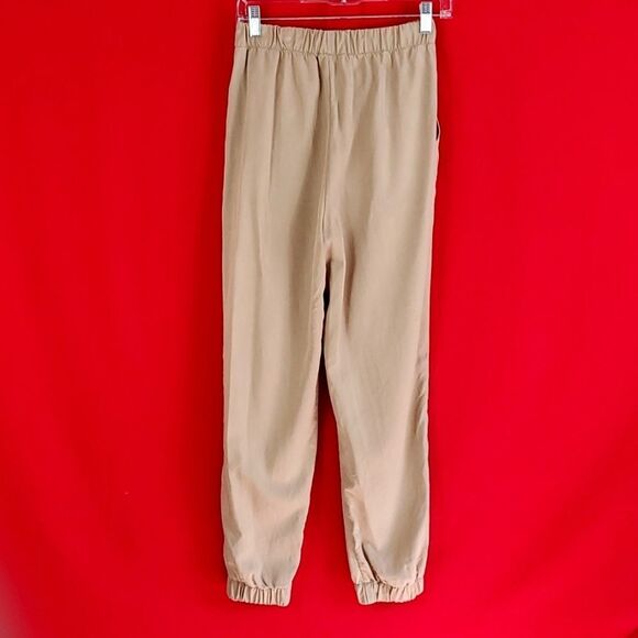 REFORMATION Montana High Waist Utility Jogger Pants Tencel Khaki‎ Tan Size Small - Picture 5 of 7